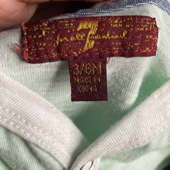 7 For All Mankind Jumpsuit Baby Boy 3-6 Months Green One Piece Coverall Pocket - Picture 9 of 10